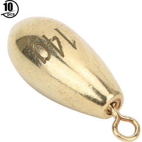 Lot de 10 plombs de pêche rotatifs portables en alliage de cuivre doré, 14 g (1/5)