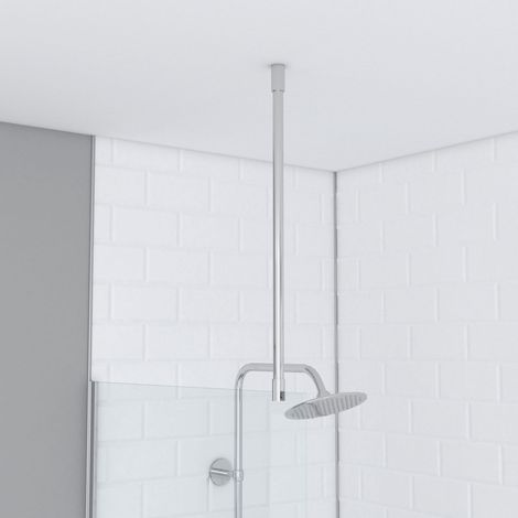 barre de fixation plafond pour douche a l'italienne - barre de fixation plafond 60cm recoupable