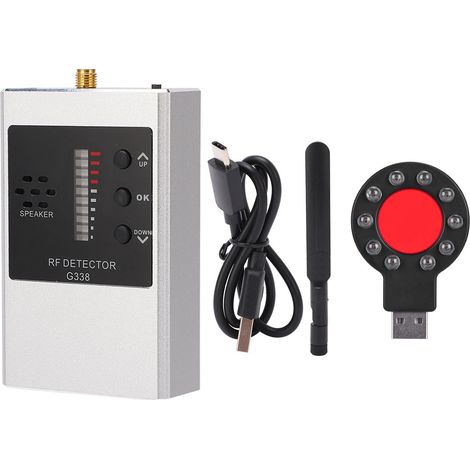 Kit de détection G338 sans fil : testeur de signaux RF, champ magnétique et GPS, avec batterie argentée