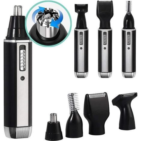 Rifinitore per naso e orecchie ricaricabile USB 4 in 1, tagliacapelli elettrico, tagliabarba, tagliasopracciglia, tagliapeli del viso, rasoio (1/4)