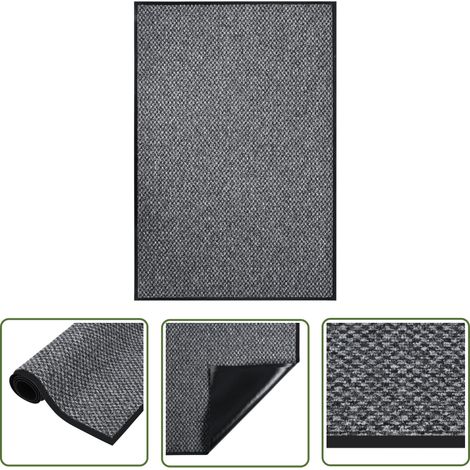 The Living Store Paillasson Gris 80x120 cm - Tapis D'entrée - Paillasson Intérieur - Paillasson Extérieur - Tapis Absorbant - Tapis Antidérapant (1/5)
