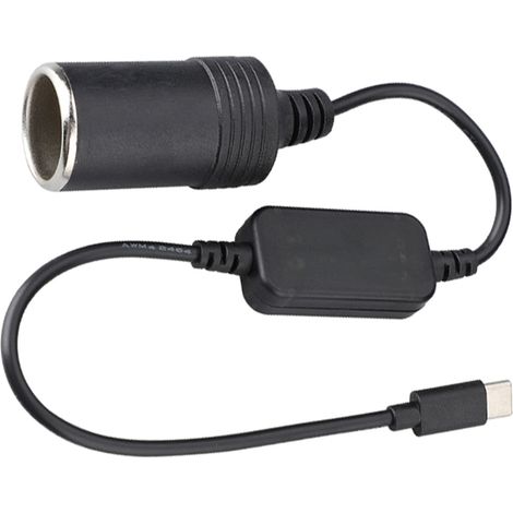 Convertisseurs d'alimentation pour véhicules : adaptateur USB-C vers allume-cigare 12 V pour appareils électroniques