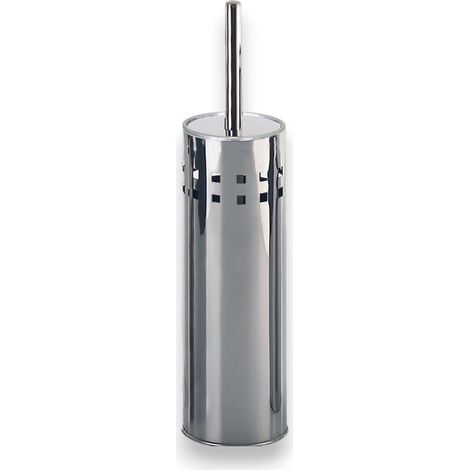 Portascopino in acciaio inox con ciuffo in resina per bagno (1/3)