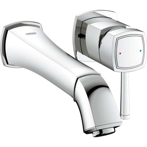Grohe Grandera mitigeur lavabo 2 trous mural, saillie 234mm, Coloris: chrome - 19930000 (1/2)