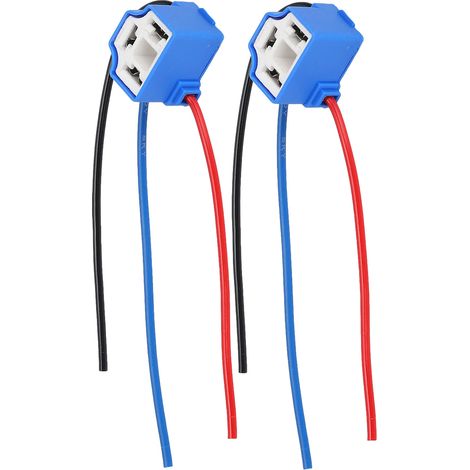 Lot de 2 connecteurs coudés femelles en céramique H4 pour phares, avec câble de 1 mm², 1224 V.
