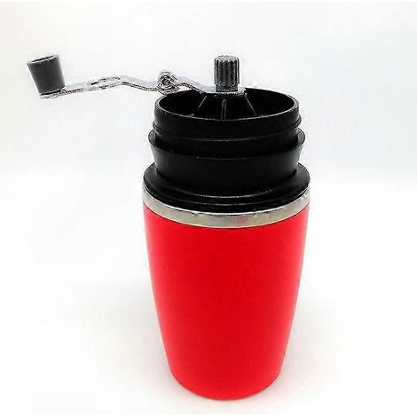 Manuelle Kaffeemühle mit Edelstahlkanne und -tasse  Keramikmahlwerk  Mahlgrad einstellbar  Wiederverwendbarer Metallfilter (1/5)