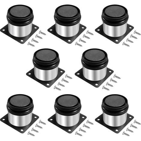8 Pièces Pied de Meuble Réglables 5 cm, Pied Reglable pour Meuble, Ronds Métal Acier Inoxydable,Hauteur Réglable 0-15 mm,pour Pied Canapé,Pieds Meuble,Pieds Meuble Cuisine,Table Pieds,Meubles,Avec Vis (1/5)