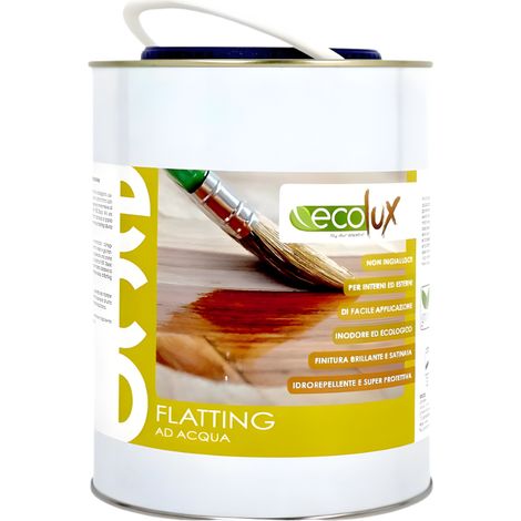 Ecolux flatting ad acqua ecologica lucida per legno trasparente formato 2.5 lt - confezione 1