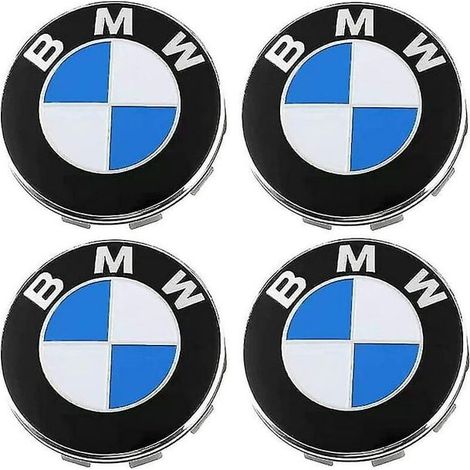 4 pièces enjoliveurs roue standard BMW bleu blanc, autocollants plastique pour moyeu de roue (1/4)