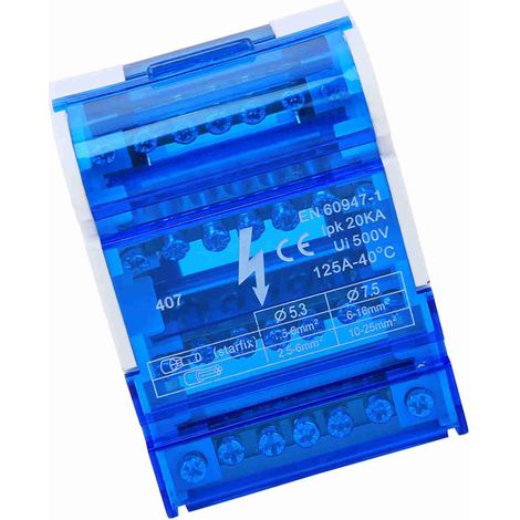 407 Klemmenverteilerkasten DIN-Schiene 4-stufig Einphasen-Anschlusskasten mit transparentem Deckel (1/5)