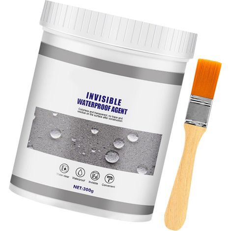 Enduit d'étanchéité transparent anti-fuite invisible avec pinceau pour carrelage mural et ciment, 300g (1/5)
