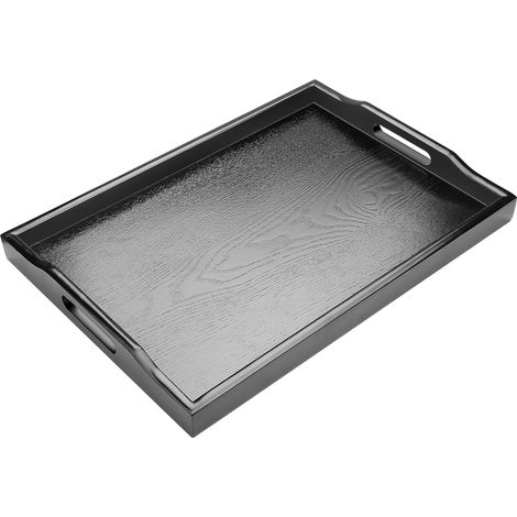 1 Plateau De Bois Noir Poignée Antidérapant 40x28x4cm Cuisine Restaurant Café (1/5)