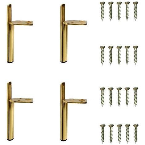 4 Stück Moderne Möbelbeine, Ersatz-Schrankbeine, Tisch- und Bettfüße mit Schrauben, Gold – 13 cm (1/5)