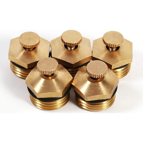 5 Brass Spray Nozzles, Adjustable Centrifugal Spray Garden Sprinkler, 1/2 inch Cooling System Brass Jet for Irrigation Ardin Lawn (1/5)