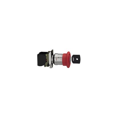 Harmony XB4 - bouton arrêt urgence - Ø40 - à clé 455 - rouge - 1O - vis - XB4BS9442