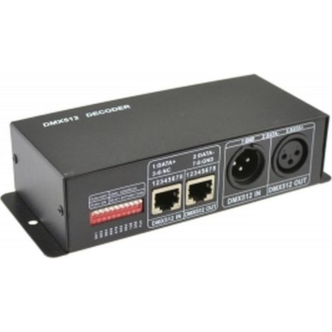 CONTROLADOR DMX512 PARA TIRAS LED RGB 12/24VDC 3 CANALES 4A x CANAL (1/5)