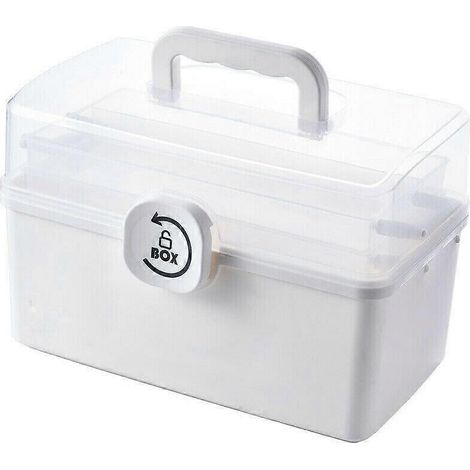 Boîte de rangement vide à 3 niveaux pour premiers soins et médicaments, idéale pour la maison (FK-FFY). (1/4)