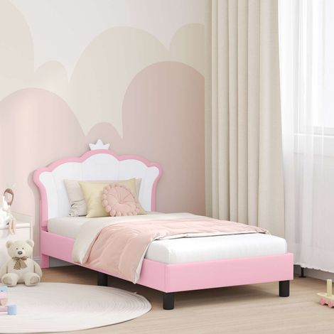 Kinderbettgestell mit Kopfteil mit Kopfteil Rosa 80 x 160 cm PU (1/5)