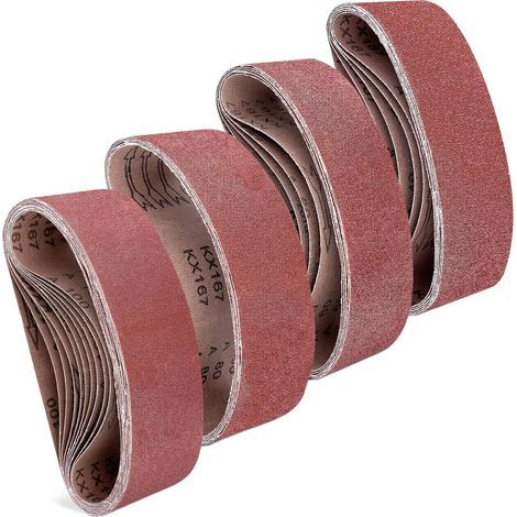 25x bande papier de verre - Abrasif ponceuse mécanique ou électrique - Feuilles abrasives avec grain P 40/60/80/100-7,5 x 45,7 cm (1/5)