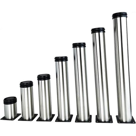 Höhenverstellbare Möbelbeine, 4er-Pack, 450 mm, Edelstahl, für DIY-Couchtische – Höhenverstellbar (Gesamt: 450–465 mm) – mit Schrauben (600 mm Durchmesser, silber)