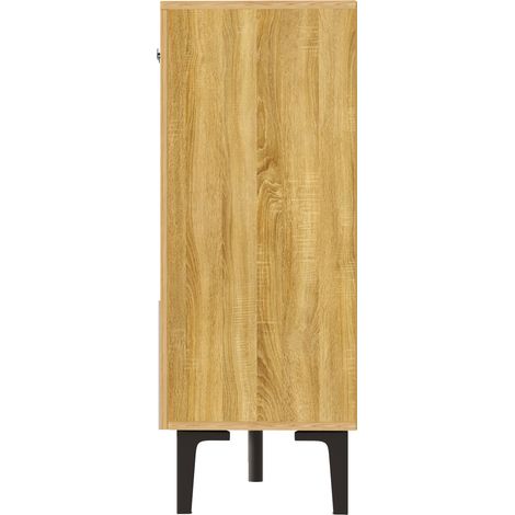 Buffet de rangement en bois avec 4 portes et 4 tiroirs 160 x 36 x 94 cm HOMVRA (1/5)