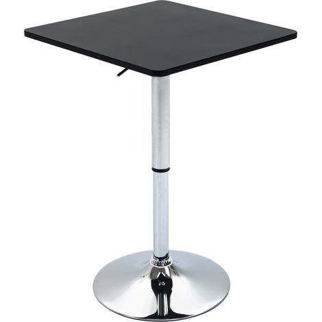 Mesa de bar, regulable en altura, giratoria, 60 x 60 x 91 cm, negro (1/5)