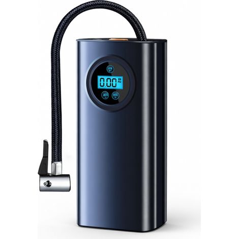 Inflador de neumático portátil recargable con pantalla digital, negro (1/5)