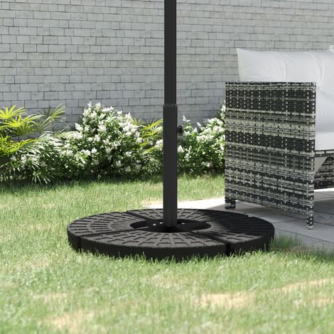 Pied de parasol croix 4 kg pour déportés Ø38-48 mm, support stable noir 100x100x75 cm (1/5)
