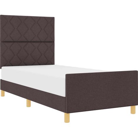 Maison Exclusive - Struttura del letto Marrone scuro 100 x 200 cm Tessuto (1/5)