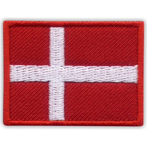 Aufnäher mit dänischer Flagge – Magnetische Rückseite – Gestickter Aufnäher/Abzeichen/Emblem