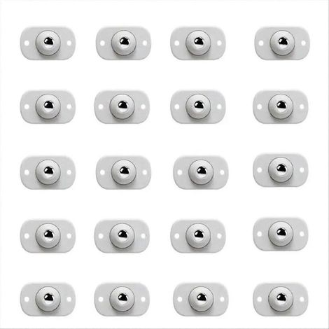 Set mit 20 universellen 360°-Lenkrollen aus Edelstahl, selbstklebend, für Möbel und den Gebrauch im Haushalt. (1/5)