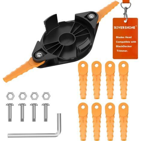 Trimmerkopf aus Kunststoff, kompatibel mit Black & Decker GH900, GH600 und LCC140 – Ersatz-Kunststoffklingen, Rasenmäher-Trimmerklingen (1/5)