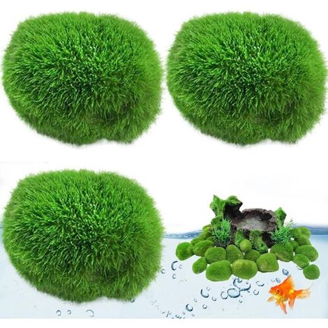 Boules Mousse Aquarium 3pcs, Décoration Verte Épurateur Algues Écologique (1/5)