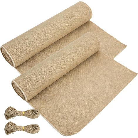 Lot de 2 rouleaux de ruban de jute pour plantes - 3 m x 25,5 cm - Protection hivernale (1/5)