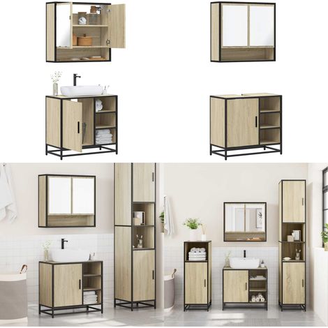 vidaXL Ensemble de meubles de salle de bain 2 pcs chêne sonoma (1/5)