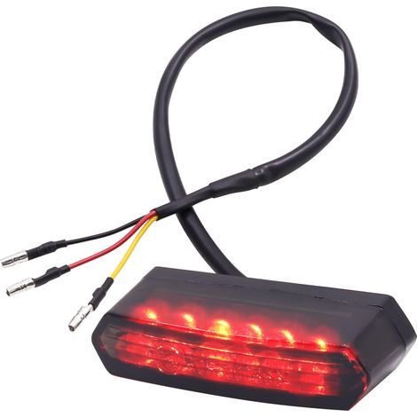 Feu Arrière de Moto LED 12V,Mini 6LED Frein à LED Feu Stop Moto pour Moto Cruiser Vélo ATV(Fumée) (1/5)