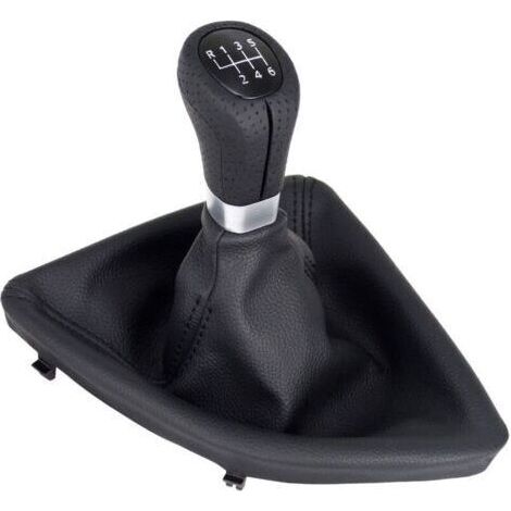 A277-1 Pommeau de levier de vitesse en cuir perforé Noir 6 vitesses Compatible avec BMW Série 1 E81 E82 E87 E88 Bouton de rechange Plug Play