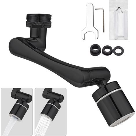 AORESAC UNIVERSEL PIBILIME RABECET Extender 1440 ° Aérateur rotatif avec 2 modes de sortie d'eau Proof pour lavabo de salle de bain et cuisine Extension multifonctionnelle (1/5)