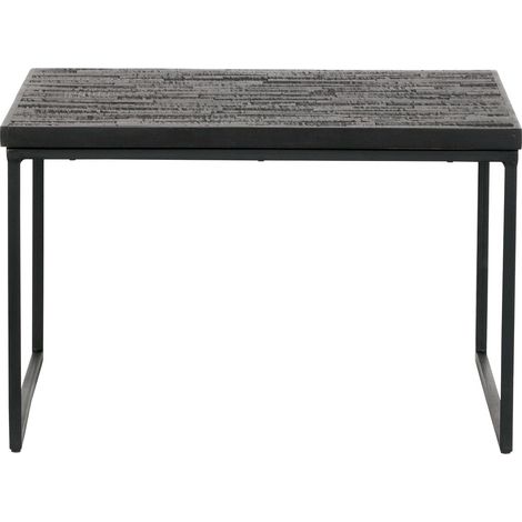 Table basse carrée 60x60x38 cm en bois noir (1/5)
