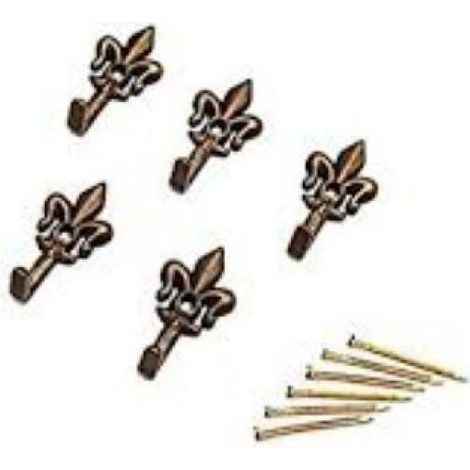 BILDHAKEN „GIGLIO“ 33 mm - Bronze - Blister 5 Stück