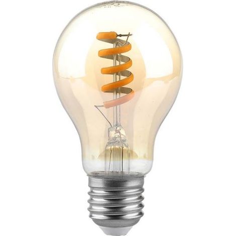 V-TAC VT-2154 Lampadina LED 4W E27 A60 filamento spirale vetro Ambrato bianco caldo 1800K (1/5)