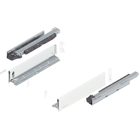 Blum Legrabox pure H M Schubladenschienen Set  1 Paar, 40kg 400mm  Tip On Vollauszug, seidenweiß