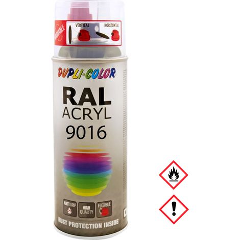 Peinture Acryl Blanc Trafic Duplicolor Séchage Rapide, Haute Couvrance, Couleur Ral 9016 - Motip Dupli France