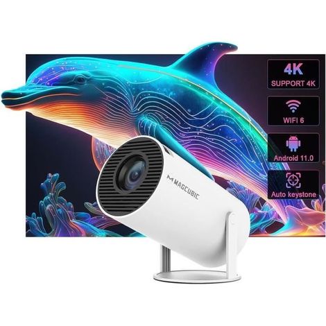Projecteur Mini - Magcubic - HY300 - 4K - WiFi 6 - Bluetooth 5.0 - 130 Pouces