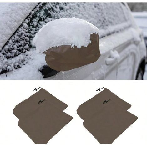 4 Auto-Spiegelschutzhüllen – Winterzubehör für Autos, universelle wasserdichte Schneeschutzhülle, Auto-Spiegelschutzhülle, Kaffee (1/5)