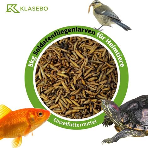 Larves de mouches soldat séchées, 5 kg, 28,5 litres, nourriture insectes terrarium (1/4)