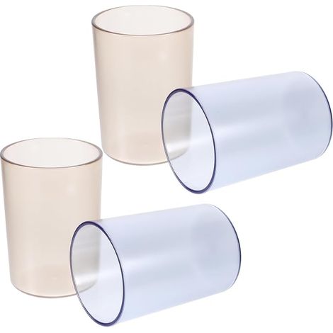 Sollbry Jeu Tasse De Brosse À Dents Brosse Tasses Couvercles De Tasse Verres À Boire Total Verre Cup Gobelets Multi-usages GobeletsPlastique 4 Pièces (1/5)