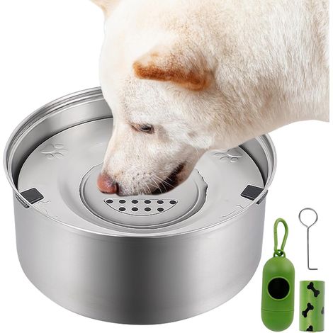 1 Gamelle Chien, Acier Inoxydable 3L, Anti Éclaboussure, Ralentisseur, Intérieur (1/5)