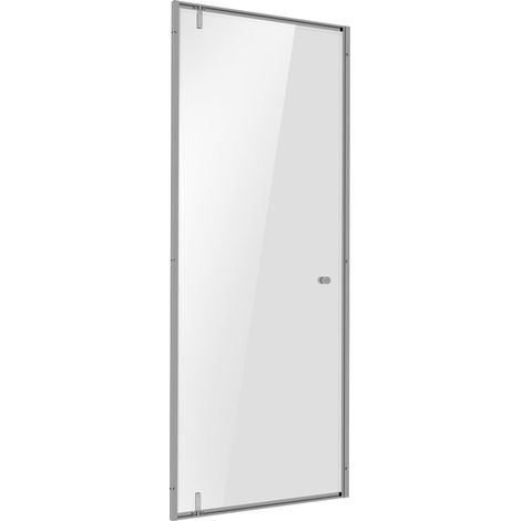 Baridi DH306 Hinged Shower Door 800 x 1850mm, 6mm Tempered Glass, Reversible - Chrome