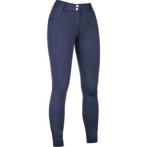 56 IT, bianco: Pantaloni donna per equitazione modello Ari Mid Rise con grip al ginocchio in silicone